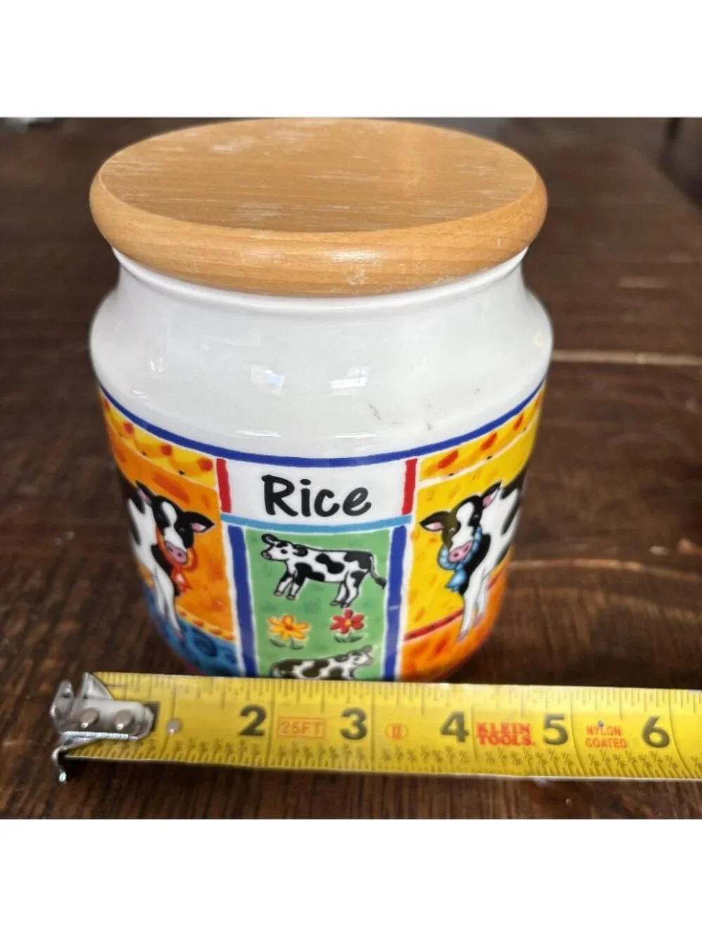 2-DUNOON-FARMYARD Stoneware 9” Flour canister & 6” Rice Made in UK-Brookshaw